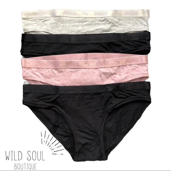 NEW PUMA 4 Pack Cotton Stretch Bikini Panties - Picture 5 of 5